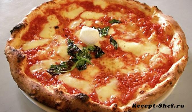 Пицца «Di Bufala Campana» с моцарелла, базиликом и оливками