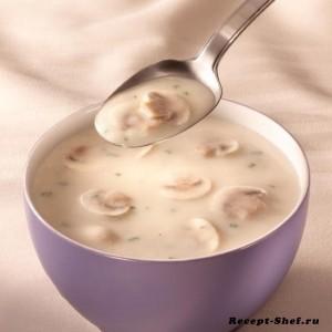 Суп молочный с грибами и картофелем